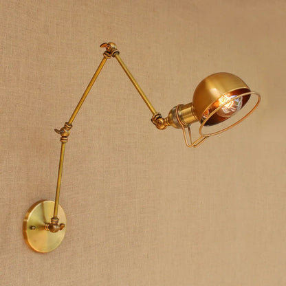 DecorBites™ Golden Loft Swing Arm LED Wall Sconce Retro Style Lamp - Adjustable Long Arm Light Fixtures