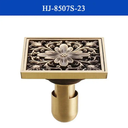 غطاء تصريف دش من النحاس العتيق من DecorBites™، مصفاة حمام منحوتة بتصميم فني أوروبي