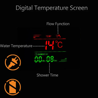 Grifo con panel de ducha y luz LED DecorBites™ con cabezal de ducha tipo cascada y chorros de masaje