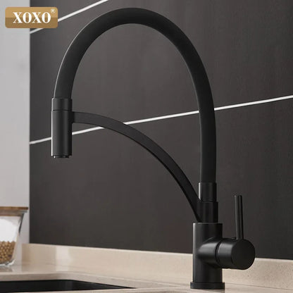 DecorBites™ Black Chrome Kitchen Tap Faucet Pull Down Mixer for Sink.