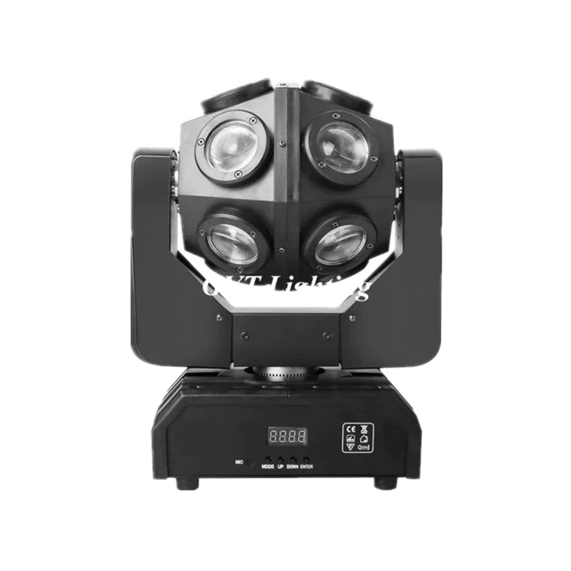 DecorBites™ 12x10W RGBW Unlimited Rotate DJ LED Moving Head Light - حفلات الديسكو، البار، الملهى الليلي