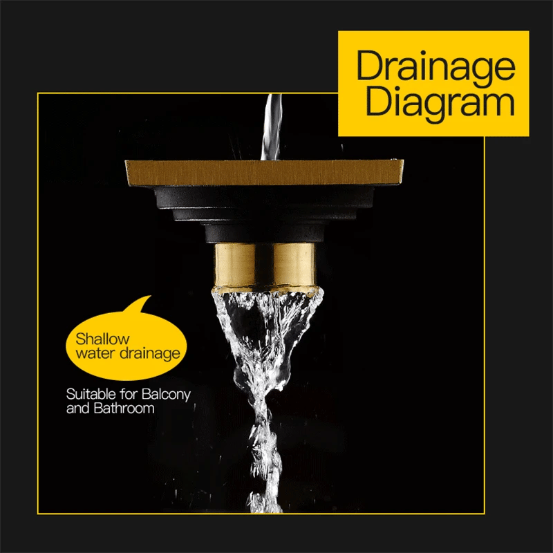 DecorBites™ Euro Antique Brass Art Carved Floor Drain Cover Shower Waste Drainer