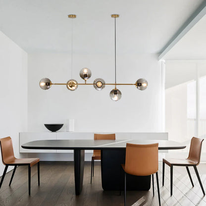 Lámpara de araña LED con bola de cristal DecorBites™: Luminaria de estilo Edison nórdico industrial