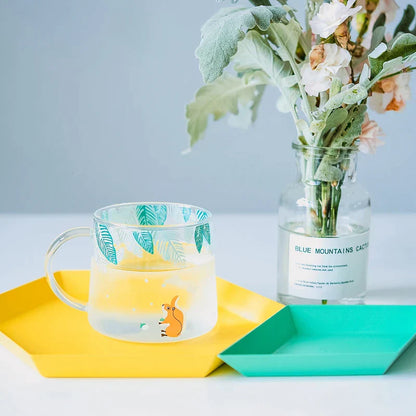 DecorBites™ Glass Coffee Mug 320ml Cute Squirrel Tea Cup Heat Resistant Beer Mug