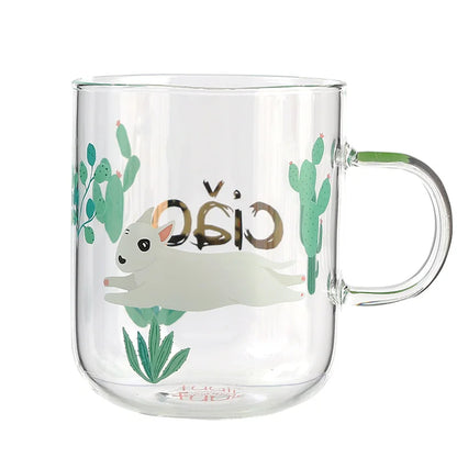 DecorBites™ Killer Whale Glass Coffee Mug 350ml: Cute Polar Bear Tea Cup Heat Resistant Glass Beer Mug