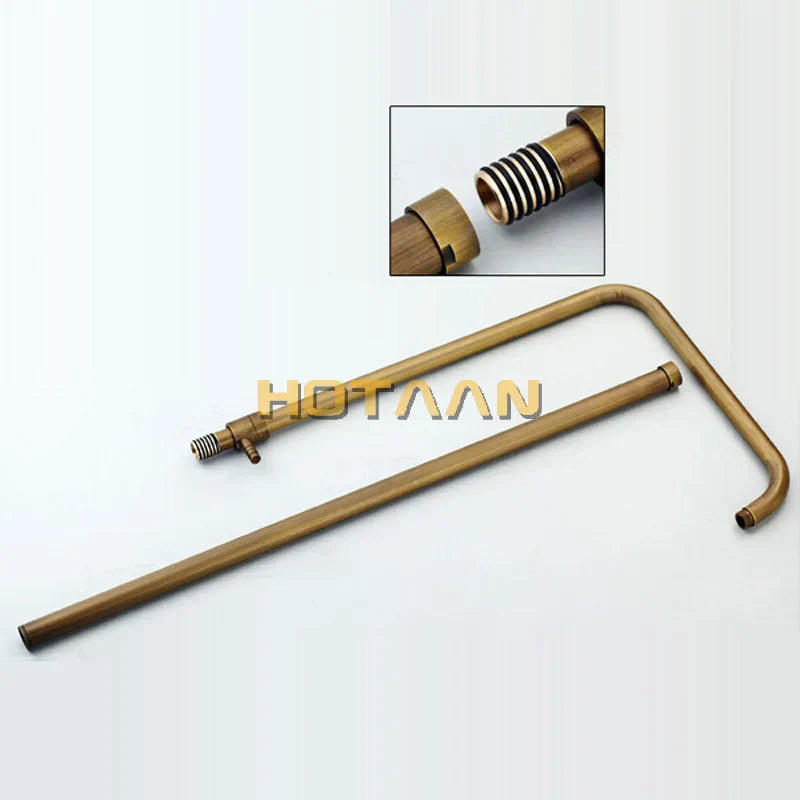 مجموعة حنفية دش الحمام من DecorBites™ المصنوعة من النحاس العتيق مع دش يدوي، وصنبور حوض استحمام، ورأس دش مطري مقاس 8 بوصات