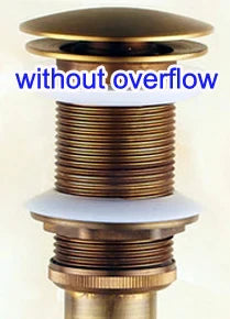 DecorBites™ Brass Pop Up Sink Drain - Antique Brass Gold Black Bathroom Basin Waste