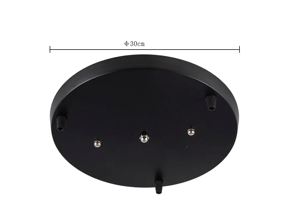 DecorBites™ Ceiling Chandelier Plate 3-Hole Black/White Iron Lamp Base Pendant Lighting Kit