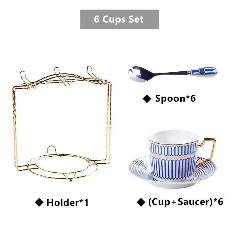 Juego de café y té DecorBites™ de porcelana dorada - Artículos de café de porcelana fina de lujo