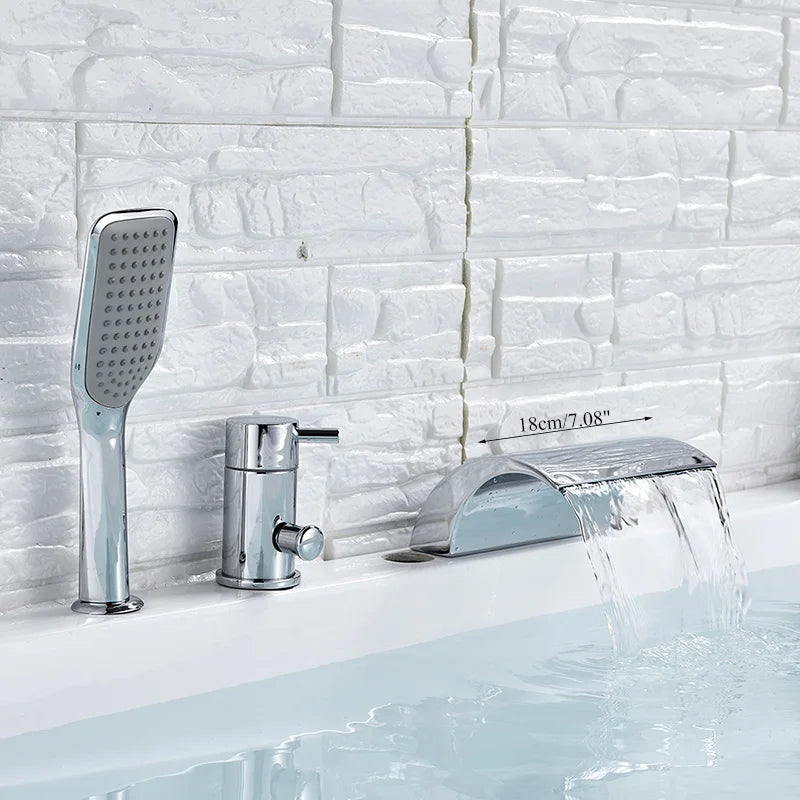 DecorBites™ Brass Bathroom Faucet Swivel Spout Vessel Sink Mixer Tap Hot Cold Water