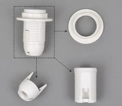 DecorBites™ E27 Lamp Bulb Holder Fitting, Black/White, 110v-220v Lighting Accessory