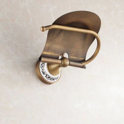 DecorBites™ Brass Wall Mounted Paper Holder Bathroom Accessories Antique Finish
