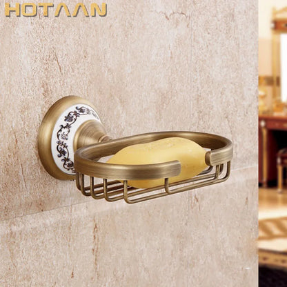 حامل صابون نحاسي عتيق من DecorBites™: سلة صابون حمام من النحاس النقي