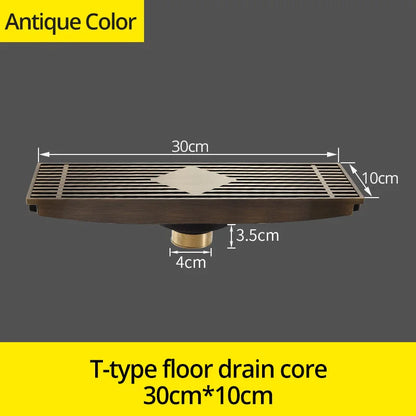 DecorBites™ Euro Antique Brass Art Carved Floor Drain Cover DL8547