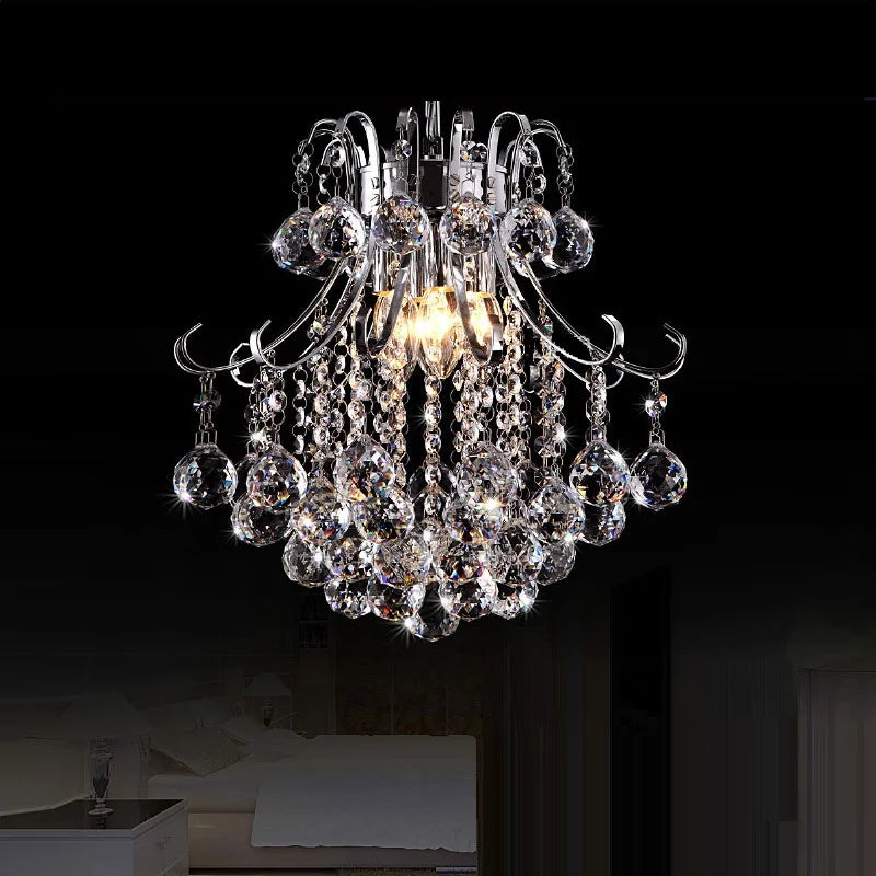DecorBites™ Crystal Chandelier: Modern Silver/Gold Lustre De Cristal Pendant Light for Living Room
