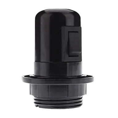 DecorBites™ E27 Socket Lamp Base Switch 4A, 250V Black Fitting Bulb Holder Socket