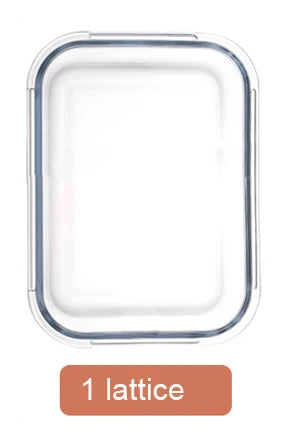 صندوق غداء للأطفال من ديكوربايتس™: بينتو زجاجي على الطراز الكوري مع مقصورات، آمن للاستخدام في الميكروويف، لتخزين الطعام