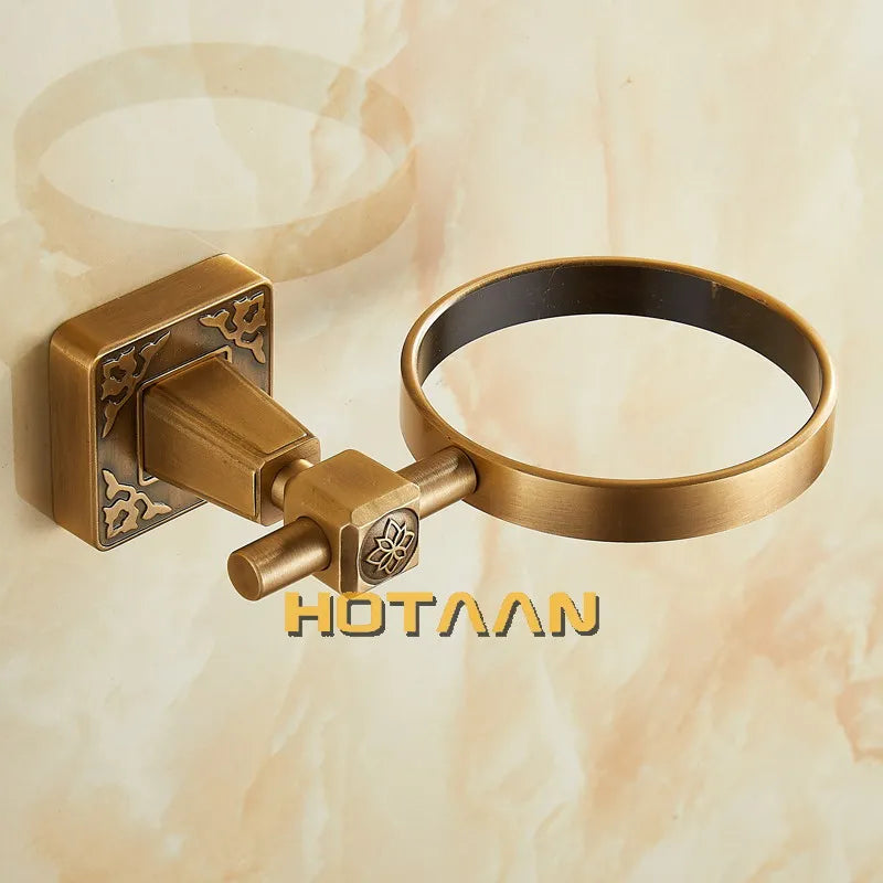 حامل فرشاة المرحاض المُثبّت على الحائط من نحاس عتيق من DecorBites™ - مجموعة إكسسوارات الحمام