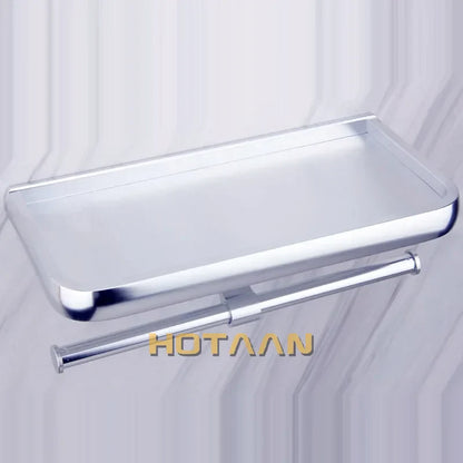 DecorBites™ Aluminium Toilet Paper Holder Multifunction Bathroom Mobile Holder Shelf - Oxidation Finish