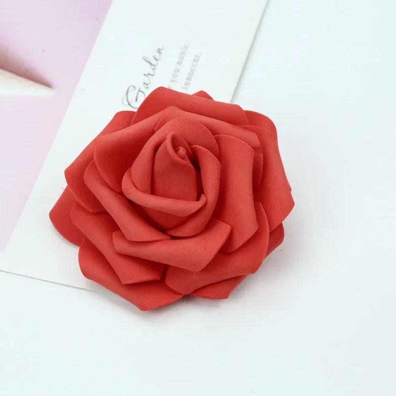 DecorBites™ Foam Roses Flower Wall Home Wedding Decoration Bridal Brooch Handmade Artificial Flowers