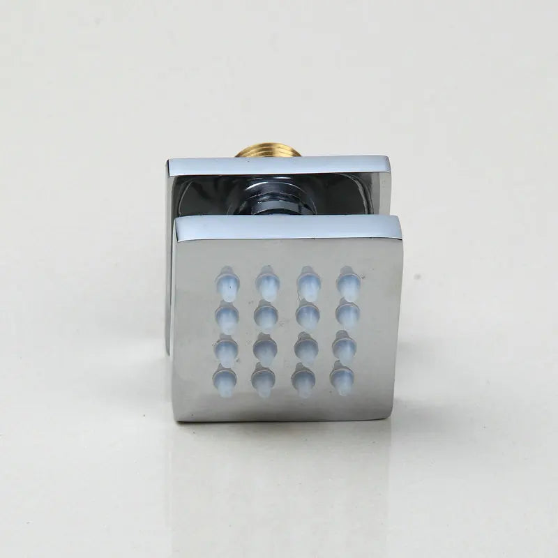 صنبور دش التدليك الأسود DecorBites™، صمام التحكم بستة فوهات، مثبت على الحائط من النحاس المربع