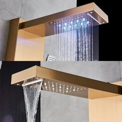 DecorBites™ LED Rain Shower Column Tower with Digital Screen and Massage Jets