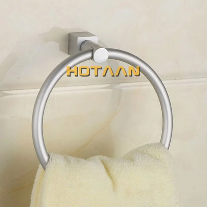 حلقات حامل المناشف الدائرية المصنوعة من الألومنيوم من DecorBites™‎، ملحقات الحمام المثبتة على الحائط