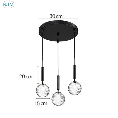 Lámpara colgante LED de bola de cristal DecorBites™: Diseño nórdico moderno, un solo cabezal, diseño creativo