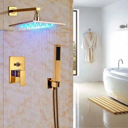 DecorBites™ LED Rainfall Shower Set with Handheld Spray and Tub Spout