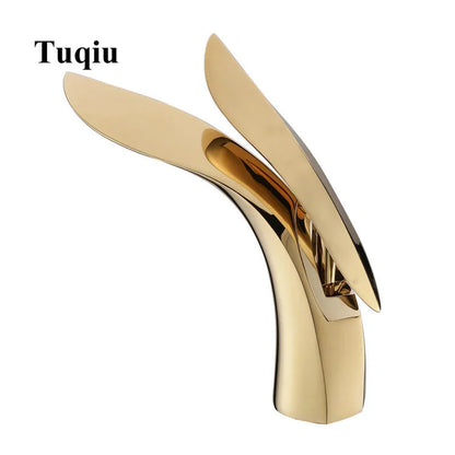 DecorBites™ Gold Brass Bathroom Faucet Single Handle Basin Mixer Tap - Rose Gold