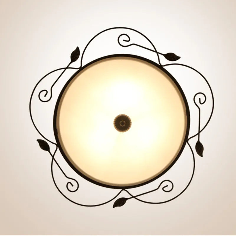 DecorBites™ Glass Round Ceiling Light - 45cm/63cm Diameter, Gilt Finish Industrial Lamp