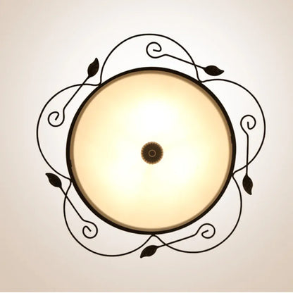 DecorBites™ Glass Round Ceiling Light - 45cm/63cm Diameter, Gilt Finish Industrial Lamp