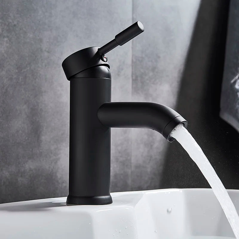 DecorBites™ Golden Brass Basin Faucet Deck Mounted Vessel Sink Mixer Tap Hot Cold