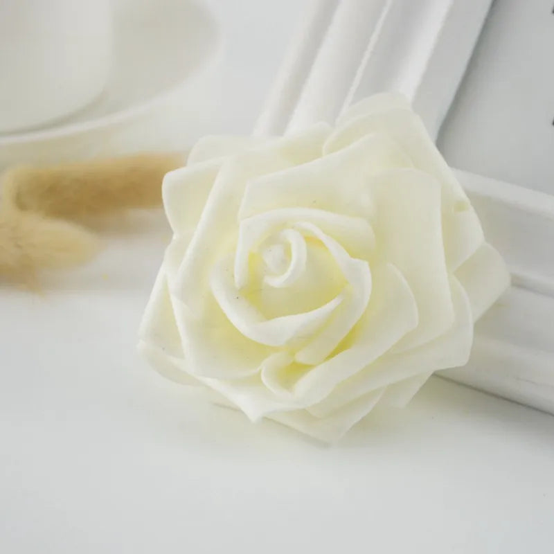 DecorBites™ Foam Roses Flower Wall Home Wedding Decoration Bridal Brooch Handmade Artificial Flowers