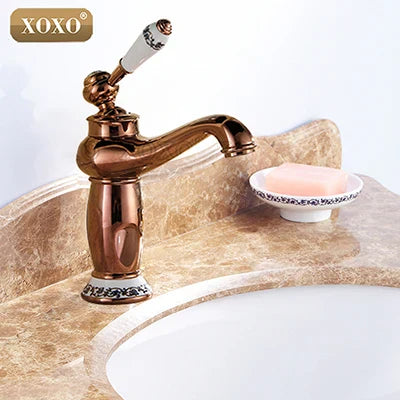 DecorBites™ Bathroom Basin Faucet Deck Mounted Hot Cold Mixer 50045GT