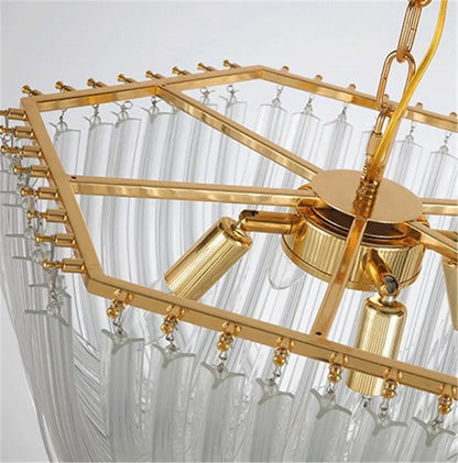 DecorBites™ Art Glass Tube Pendant Chandelier Dining Room Hanging Lamp