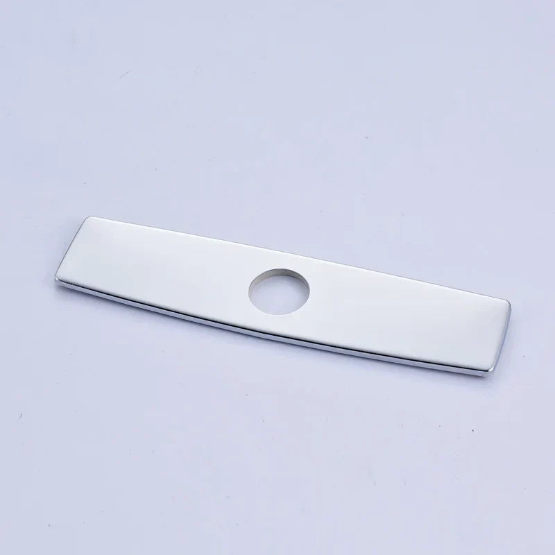 غطاء فتحة صنبور حوض المطبخ والحمام من DecorBites™ مقاس 10 بوصات، مع لوحة زخرفية باللون الأسود/النيكل المصقول/الكروم