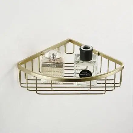 DecorBites™ Brushed Gold Bathroom Hardware Set: Towel Rack, Paper Holder, Toilet Brush Holder, Hooks