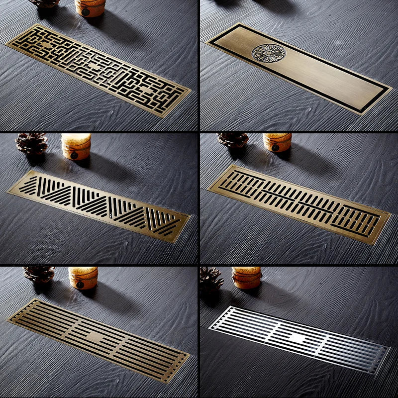 DecorBites™ Euro Antique Brass Art Carved Floor Drain Cover Shower Waste Drainer