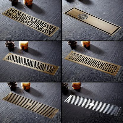 DecorBites™ Euro Antique Brass Art Carved Floor Drain Cover Shower Waste Drainer