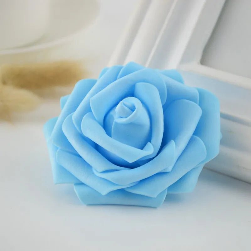 DecorBites™ Foam Roses Flower Wall Home Wedding Decoration Bridal Brooch Handmade Artificial Flowers