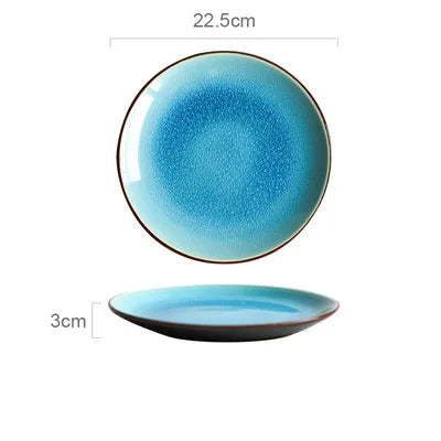 DecorBites™ Ice Cracking Glaze Ceramic Tableware Set - Blue Color