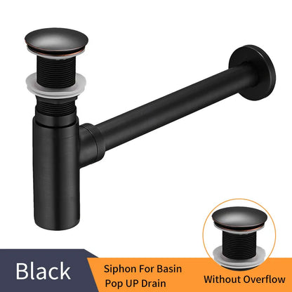 DecorBites™ Brass Round Bottle Trap Oil Rubbed Bronze WF-6920