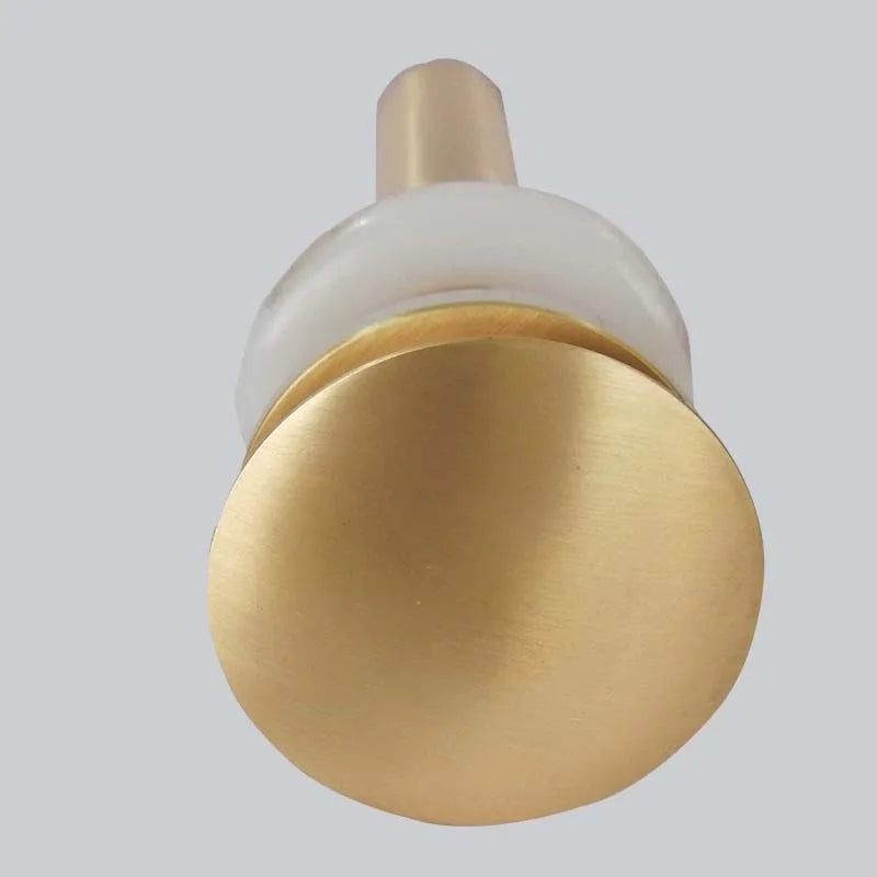DecorBites™ Brushed Gold Basin Sink Pop Up Drain with Overflow, Round Brass Waste Water Drainer