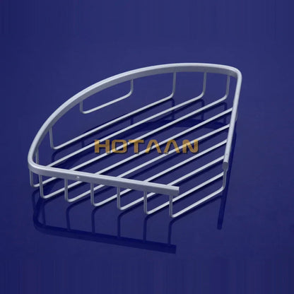 رف زاوية من الألومنيوم مزدوج الرفوف للمطبخ والحمام من DecorBites™