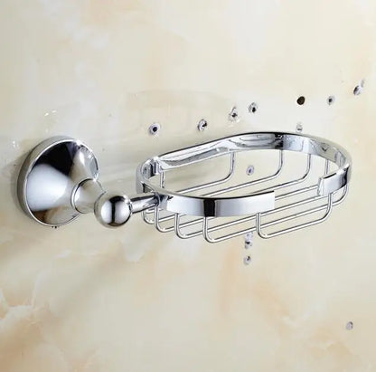 DecorBites™ Brass & Crystal Bathroom Set: Towel Rack, Bar, Paper Holder, Soap Dish