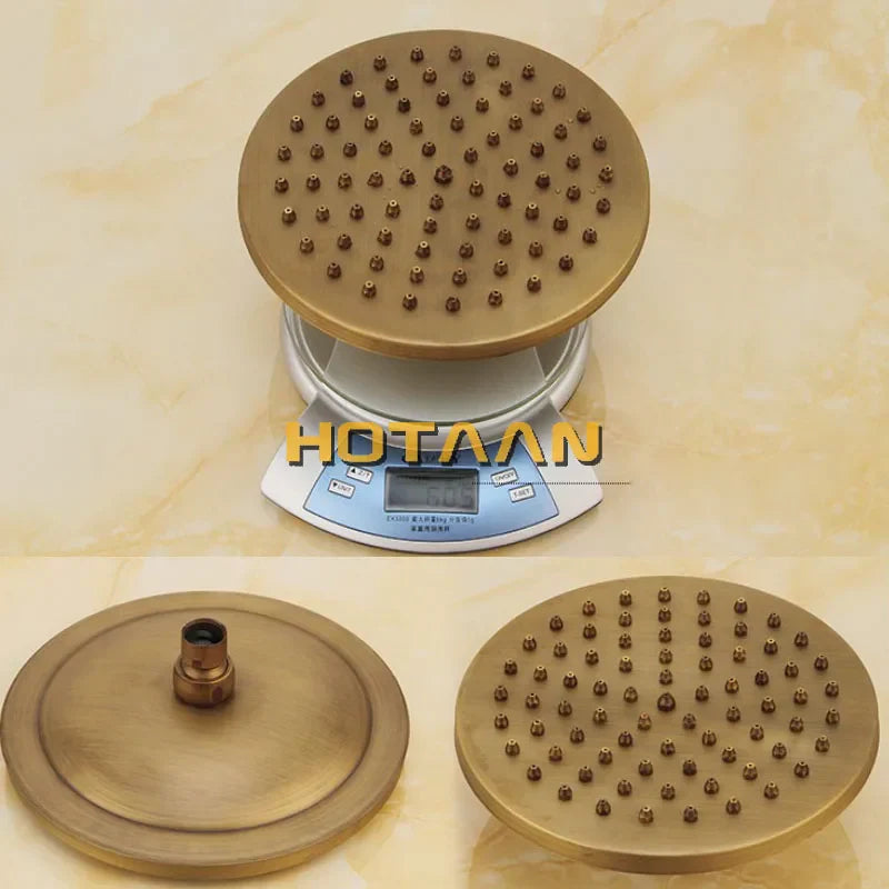 Juego de grifería para ducha DecorBites™ de latón antiguo con mezclador de efecto lluvia y ducha de mano