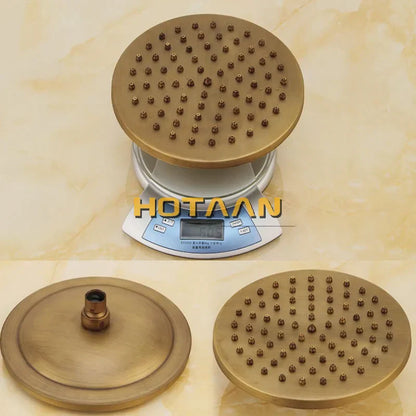 Juego de grifería para ducha DecorBites™ de latón antiguo con mezclador de efecto lluvia y ducha de mano