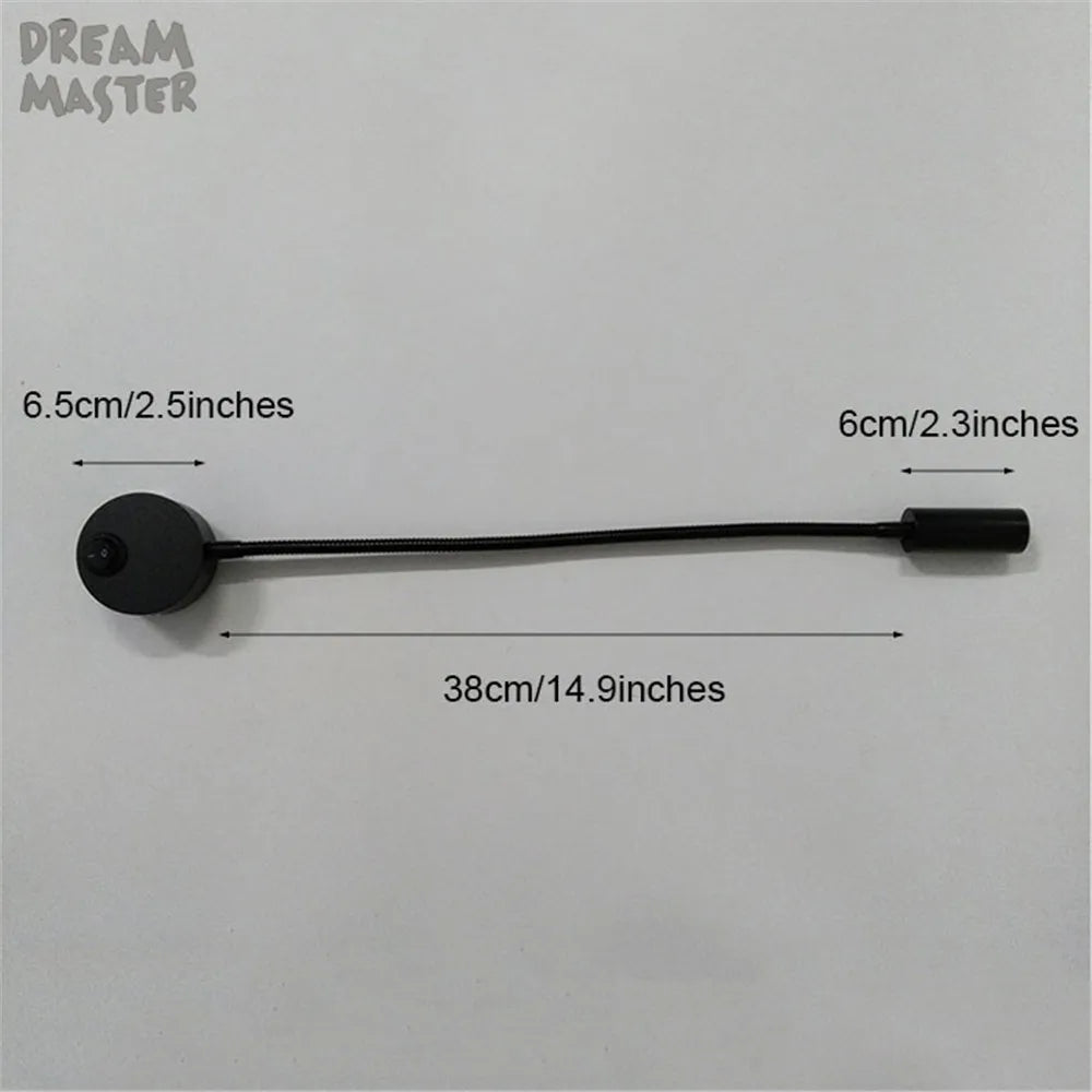 DecorBites™ LED Mirror Light Bedside Lamp | Modern Minimalist Wall Lighting in Black