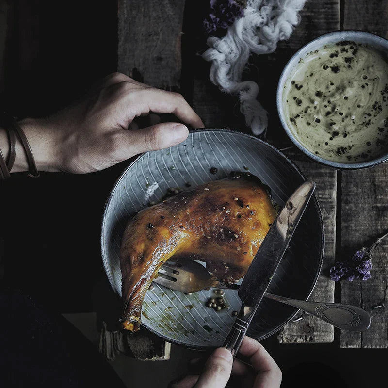 DecorBites™ Japanese Style Ceramic Soup Bowl - Large Salad Bowl Tableware